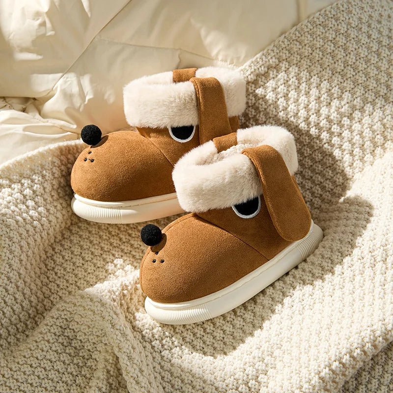 Cheerful Mario Winter Children's Cotton Doggy Shoes - itzy bitsy