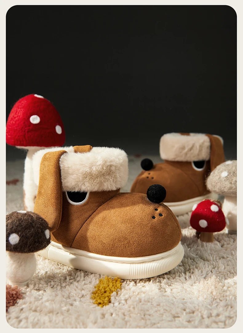 Cheerful Mario Winter Children's Cotton Doggy Shoes - itzy bitsy