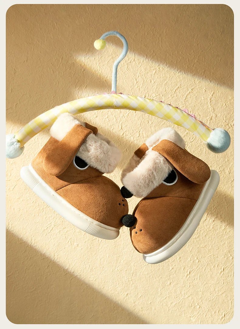 Cheerful Mario Winter Children's Cotton Doggy Shoes - itzy bitsy