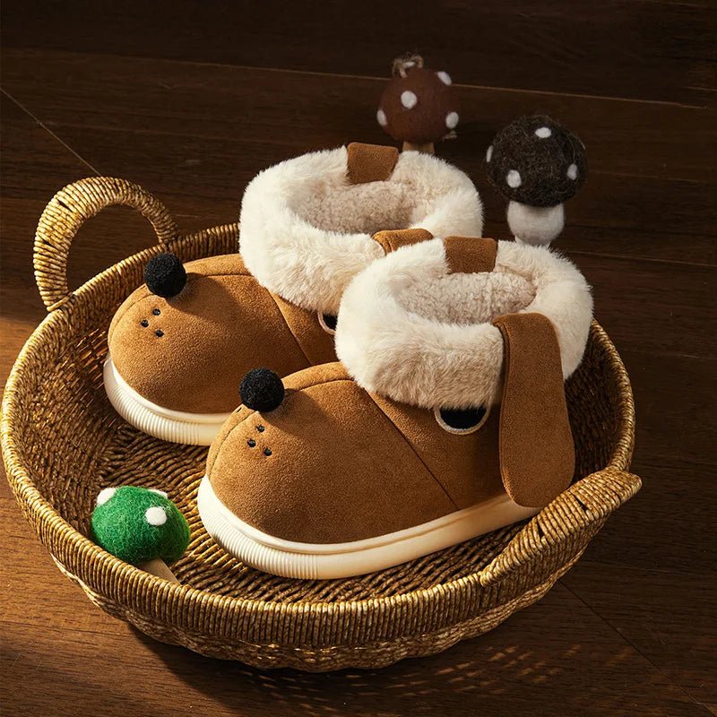 Cheerful Mario Winter Children's Cotton Doggy Shoes - itzy bitsy
