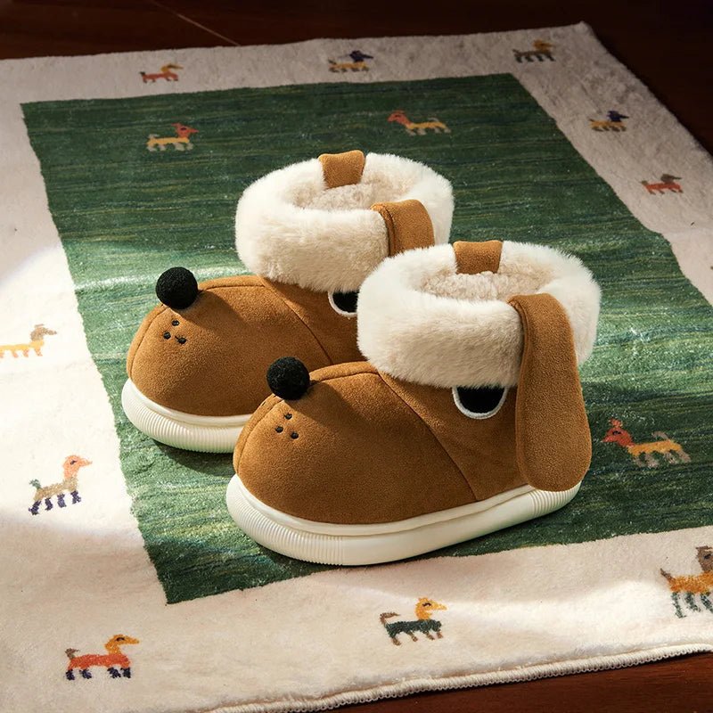 Cheerful Mario Winter Children's Cotton Doggy Shoes - itzy bitsy