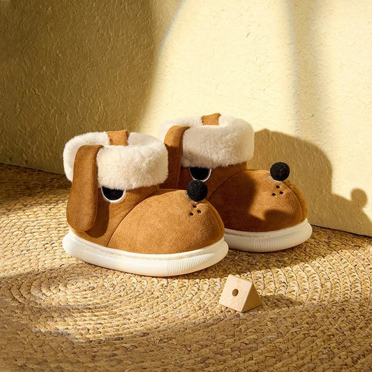 Cheerful Mario Winter Children's Cotton Doggy Shoes - itzy bitsy
