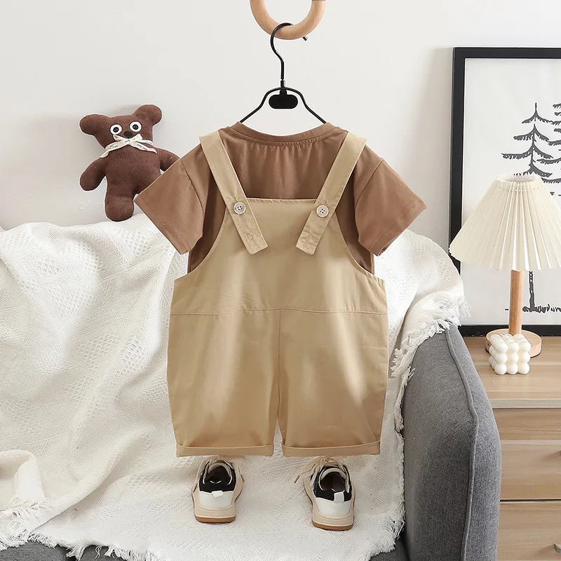 Children 2PCS Set Cotton Lion Tops - Suspender Pants Suit - itzy bitsy