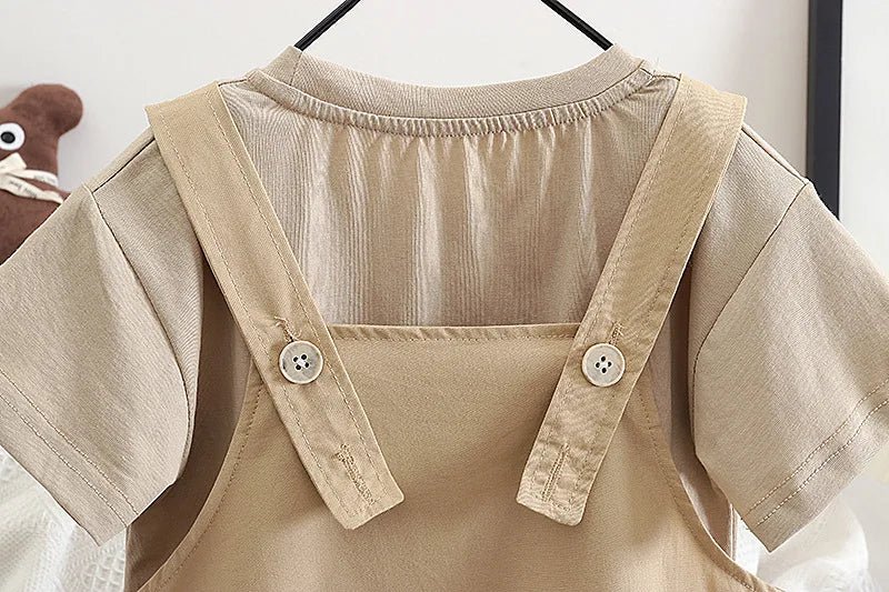 Children 2PCS Set Cotton Lion Tops - Suspender Pants Suit - itzy bitsy