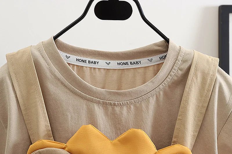Children 2PCS Set Cotton Lion Tops - Suspender Pants Suit - itzy bitsy