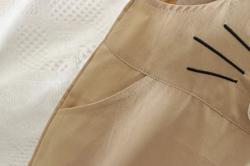 Children 2PCS Set Cotton Lion Tops - Suspender Pants Suit - itzy bitsy