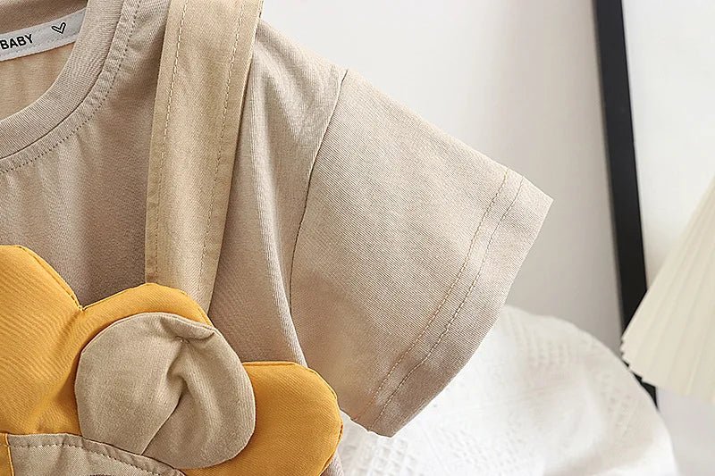 Children 2PCS Set Cotton Lion Tops - Suspender Pants Suit - itzy bitsy