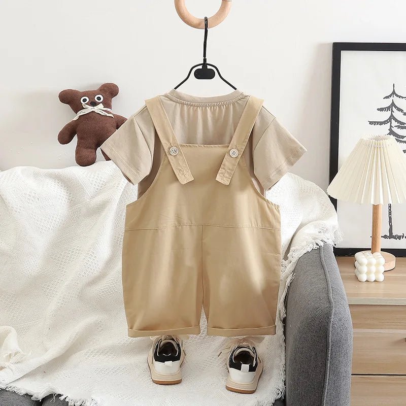 Children 2PCS Set Cotton Lion Tops - Suspender Pants Suit - itzy bitsy
