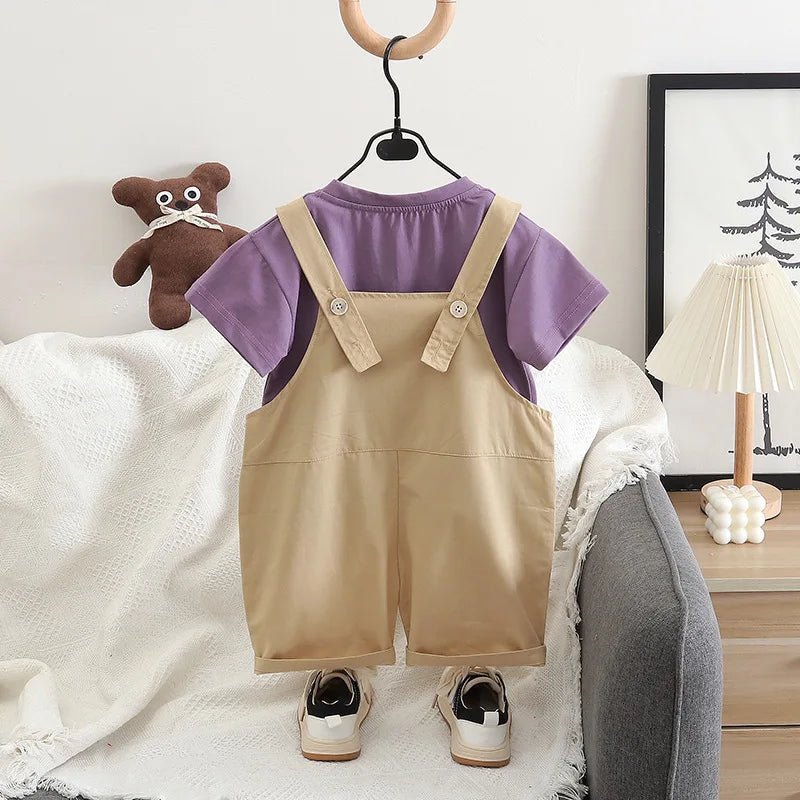 Children 2PCS Set Cotton Lion Tops - Suspender Pants Suit - itzy bitsy