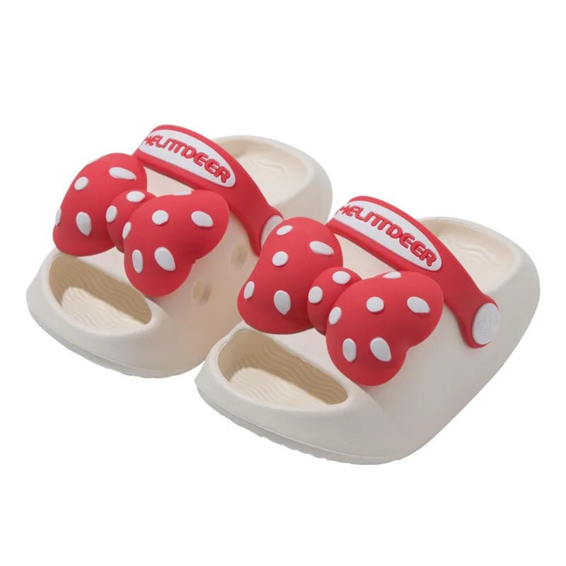 Children's Soft Sole Bow Charm Slippers - itzy bitsy
