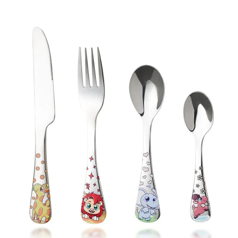 Children's Stainless Steel Cute Animal Cutlery Set - 4pcs - itzy bitsy