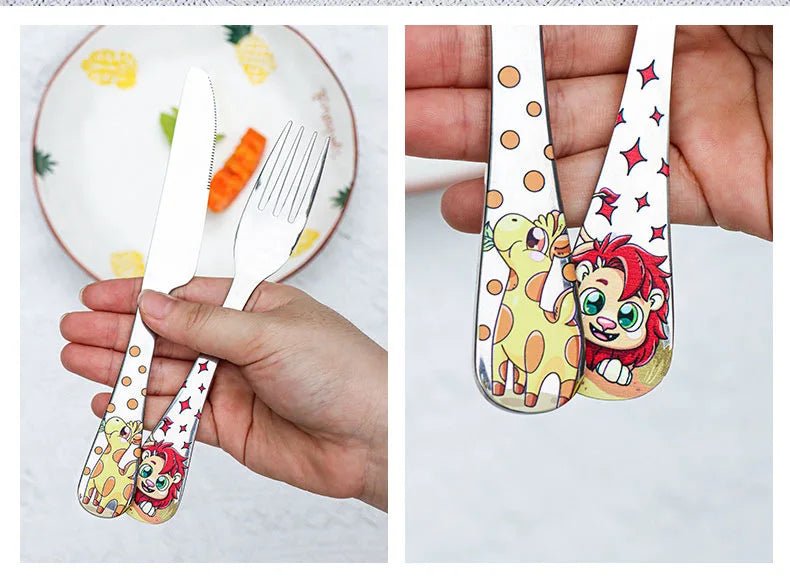 Children's Stainless Steel Cute Animal Cutlery Set - 4pcs - itzy bitsy