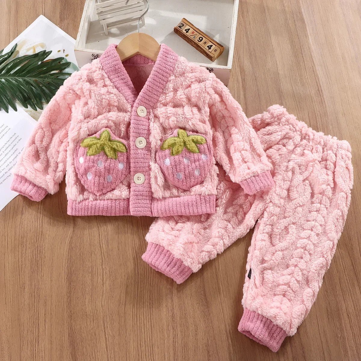 Children's Thicken Warm Flannel Pajama Set - itzy bitsy