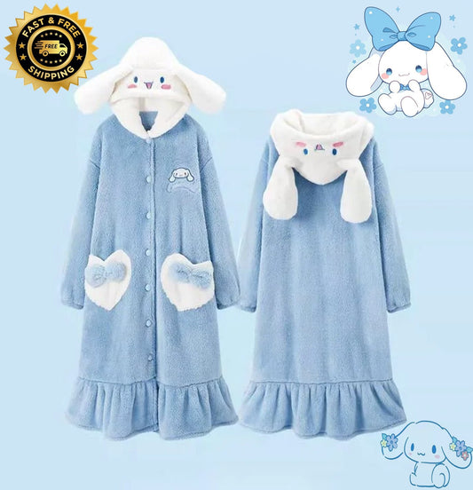 Cinnamoroll Soft & Thick Coral Fleece Robe - itzy bitsy