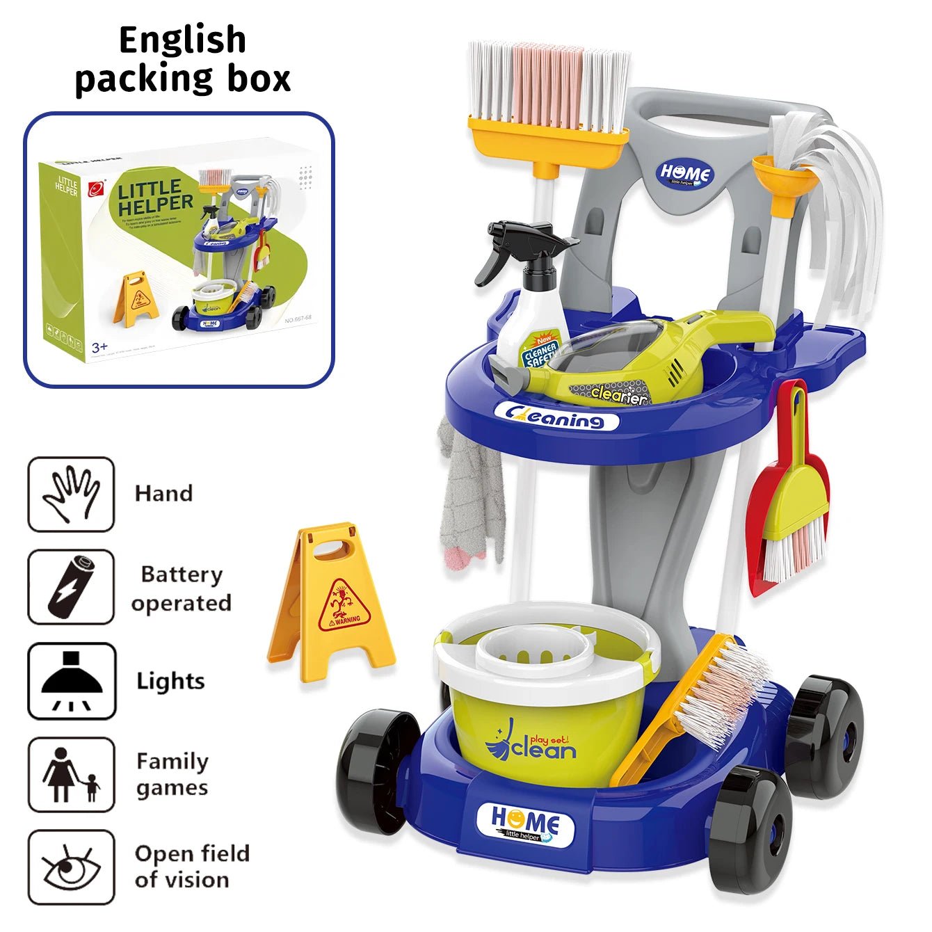 Cleaning Tools Trolley Playset - itzy bitsy