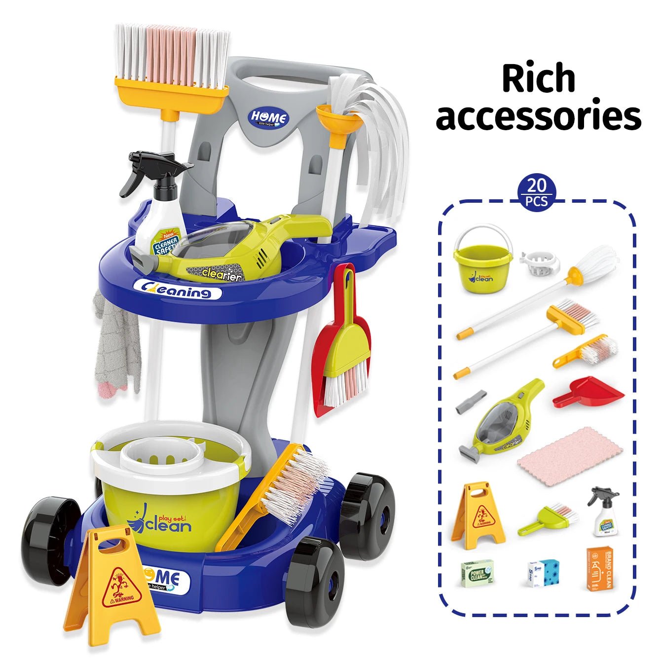 Cleaning Tools Trolley Playset - itzy bitsy