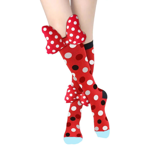 Colorful Minnie Bow Polka Dot Socks - itzy bitsy