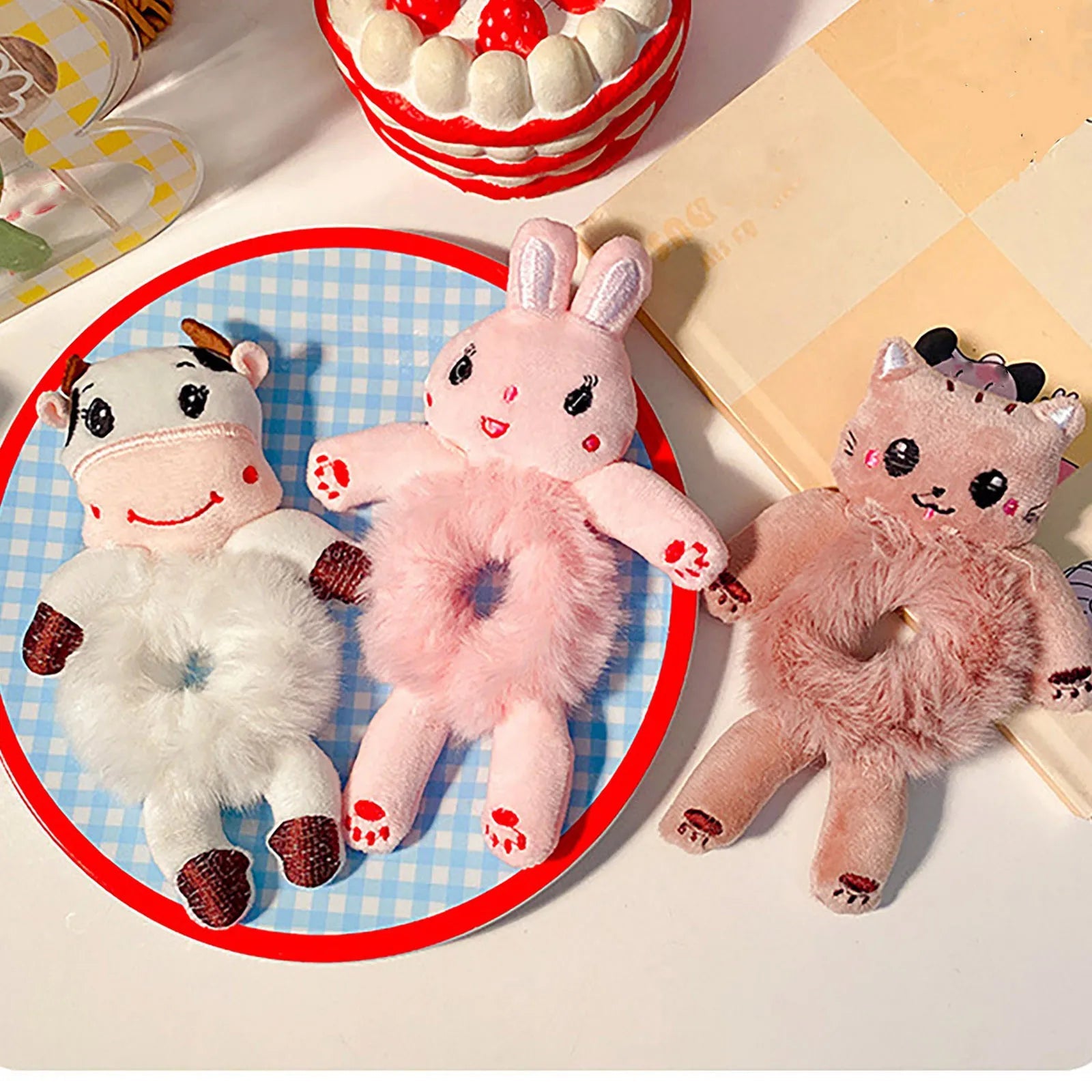 Cute 3D Cartoon Plush Hair Tie - itzy bitsy