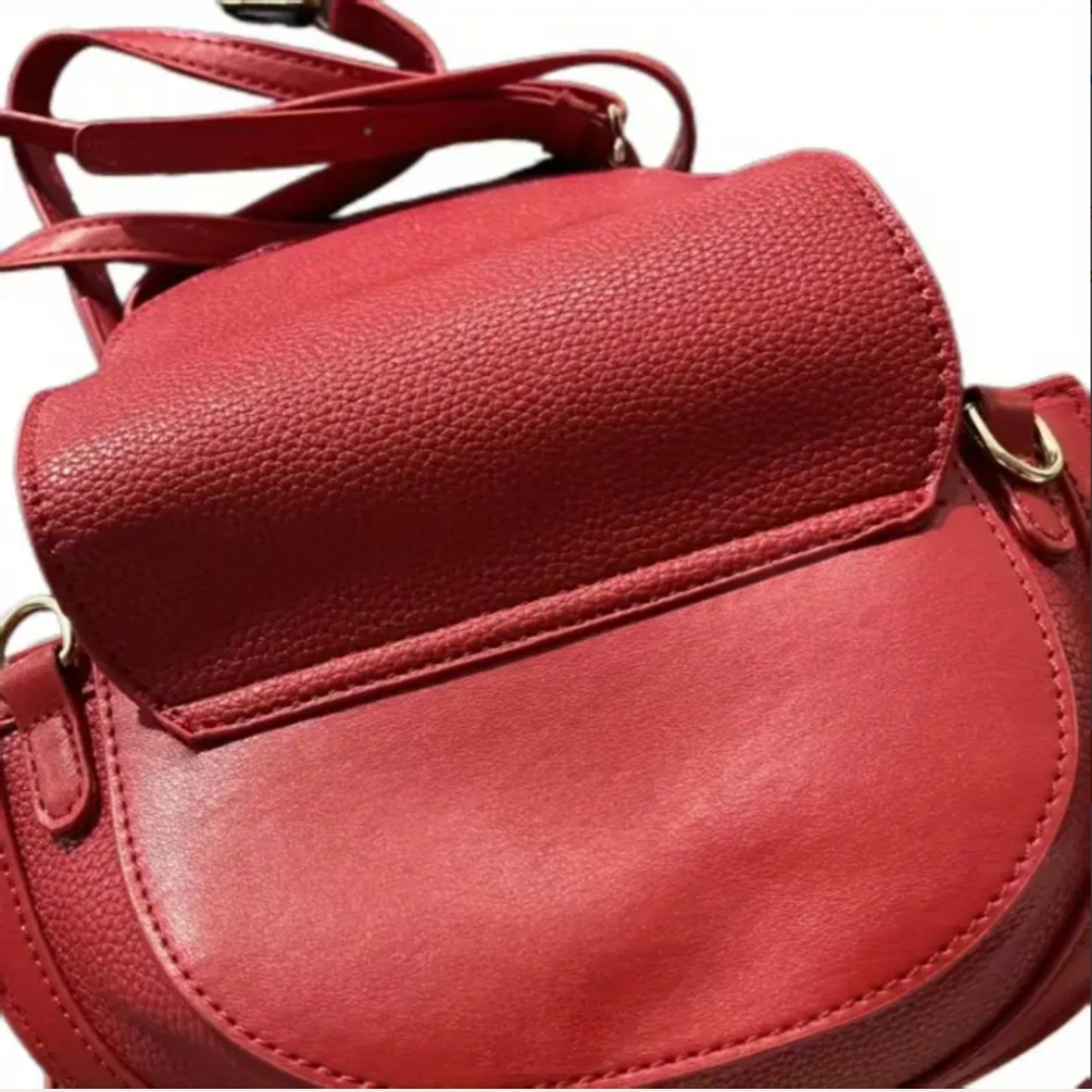 Women's Red Crossbody Saddle Bag