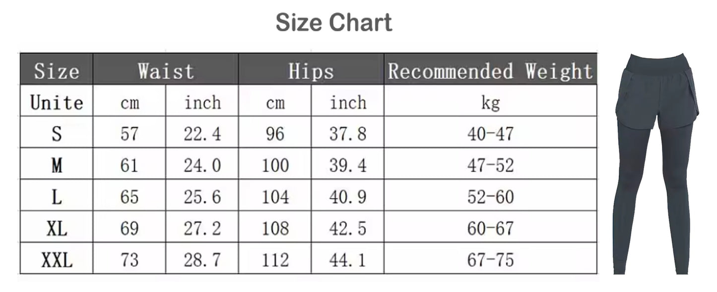 Women's High Waist Elastic Sports Legging with fake Short