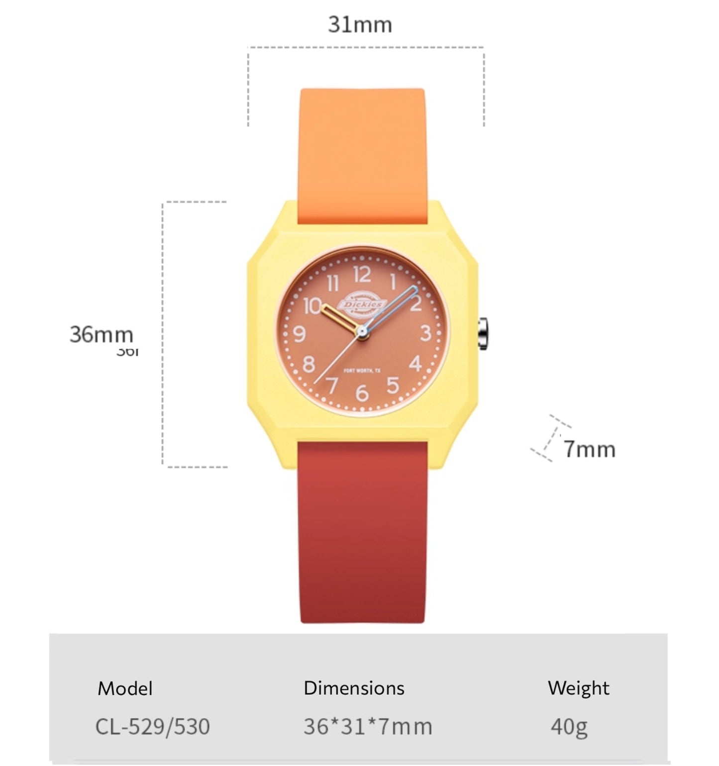 Dickies Women's Bubble Gum Series Small Square Quartz Watch CL-529