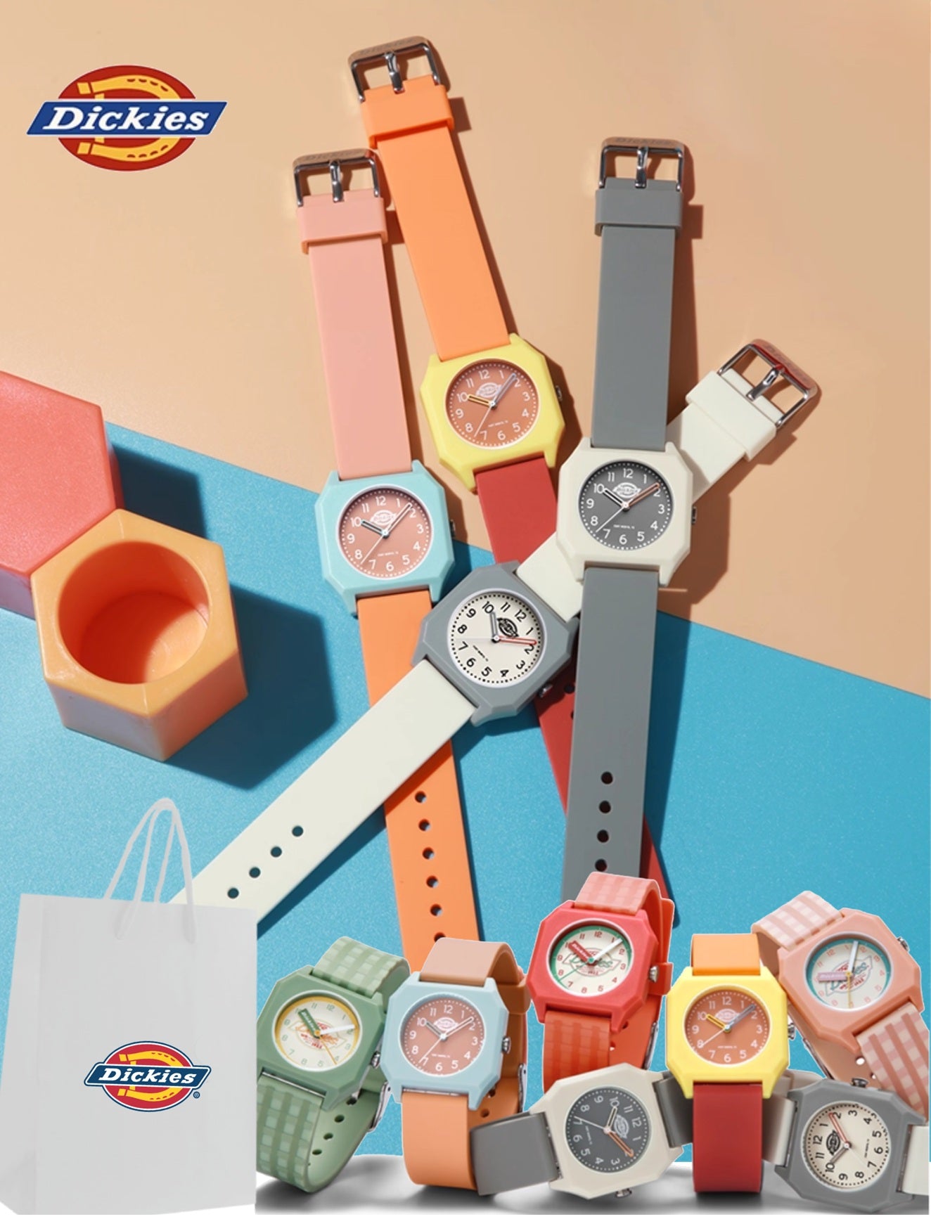 Dickies Women's Bubble Gum Series Small Square Quartz Watch CL-529