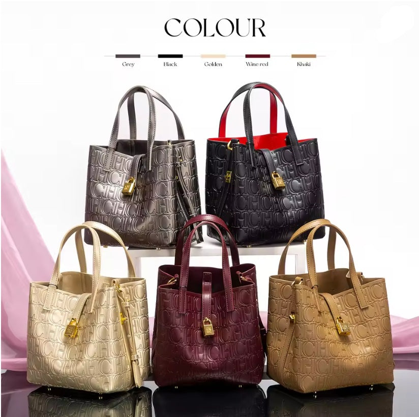 CHCH Women's Matryoshka Locked Hobo Bucket Bag