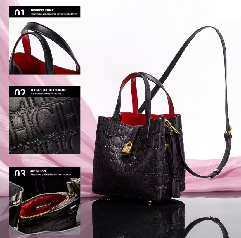 CHCH Women's Matryoshka Locked Hobo Bucket Bag