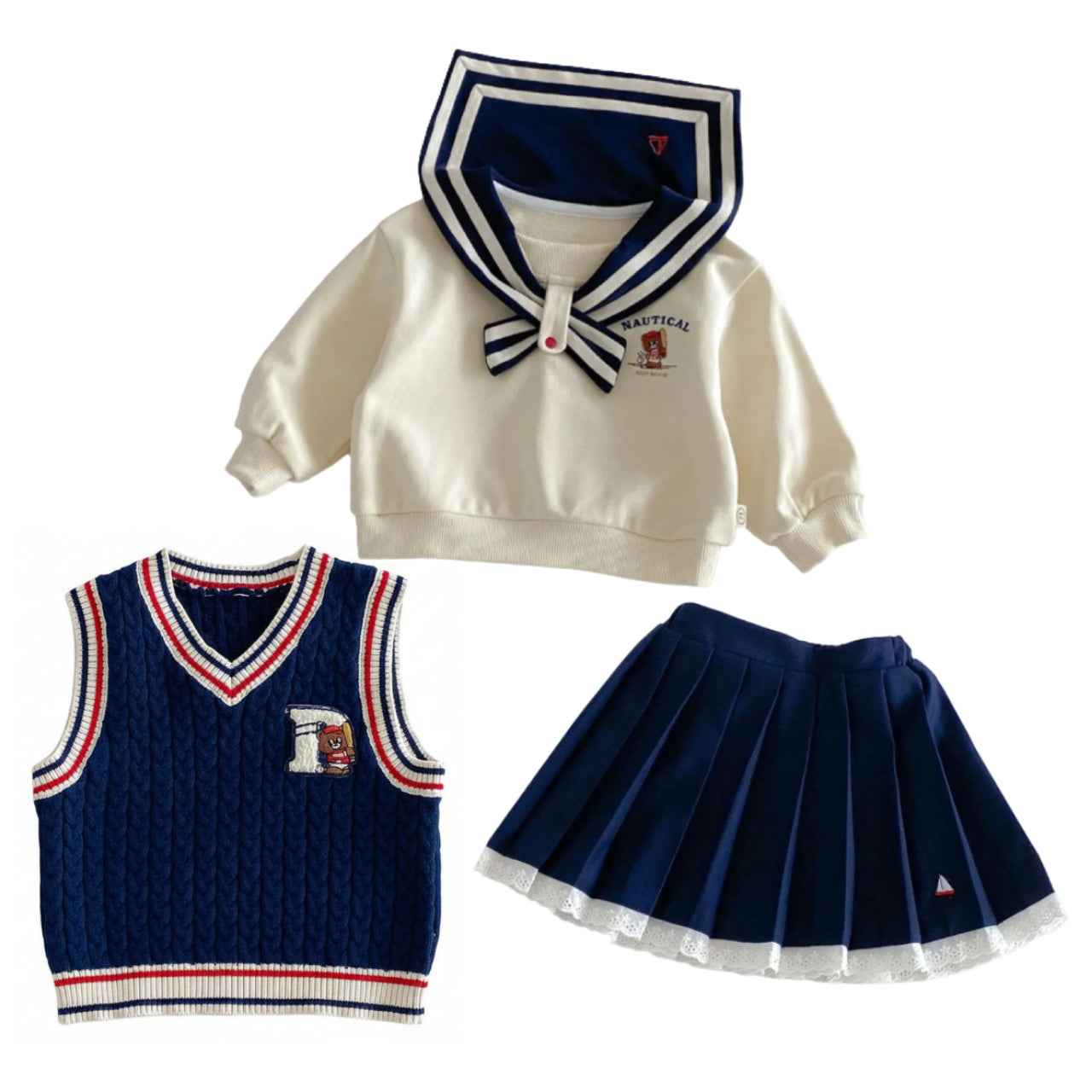 The Little Sailor Collection Kids 2Pcs & 3Pcs Outfit Set