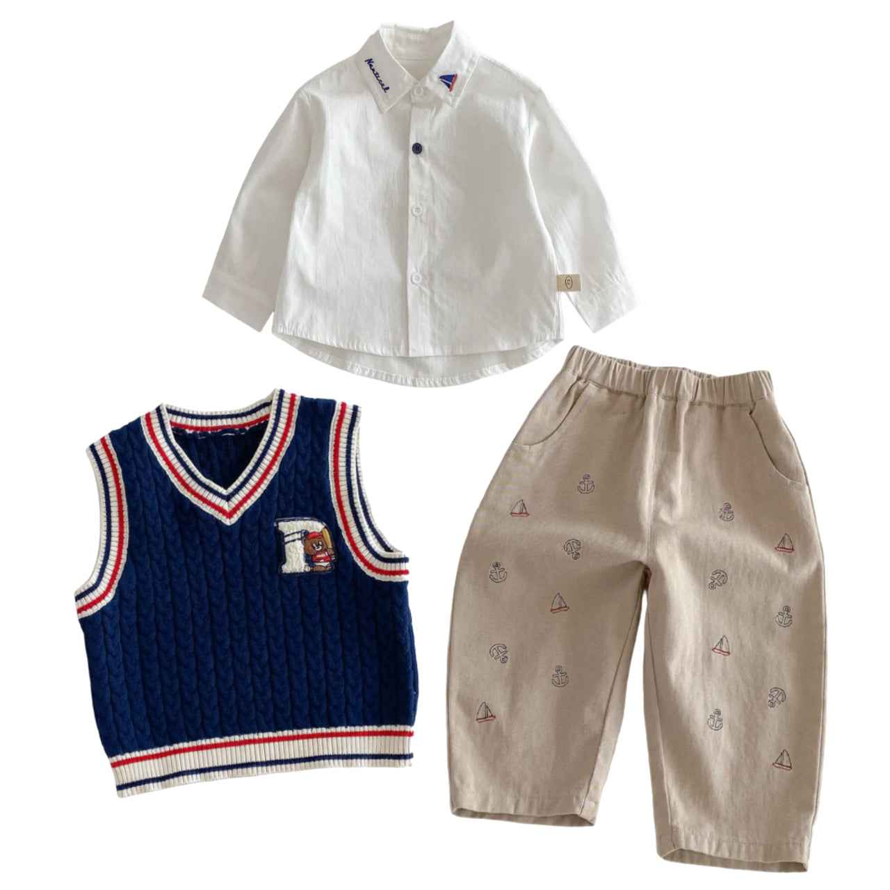 The Little Sailor Collection Kids 2Pcs & 3Pcs Outfit Set