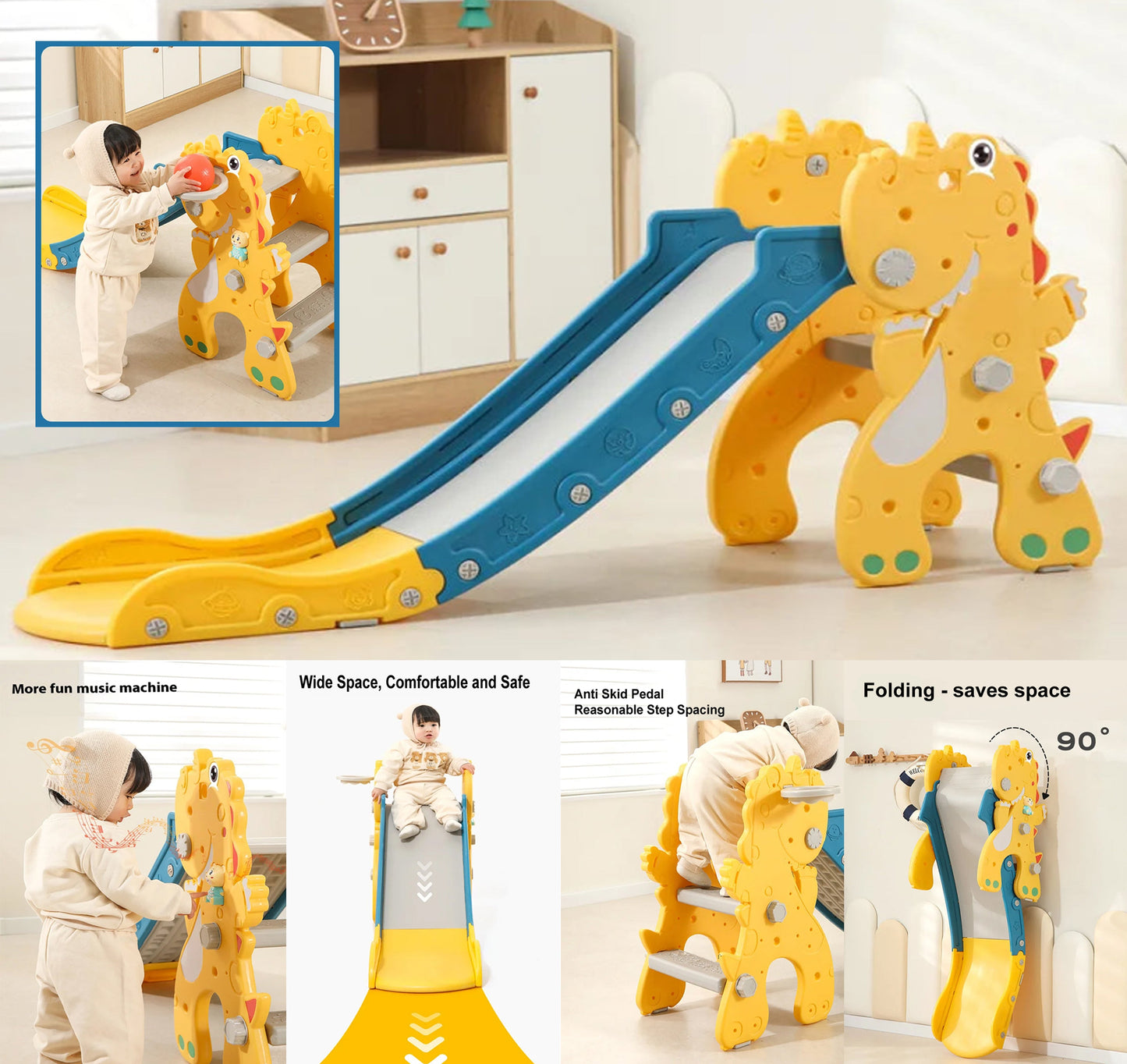 Dino Foldable Children's Slide - itzy bitsy