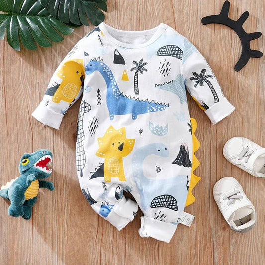 Dinosaur 3d Cotton Baby Jumpsuit - itzy bitsy
