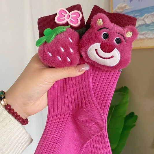 Disney Lotso Bear Mid - calf Socks - itzy bitsy