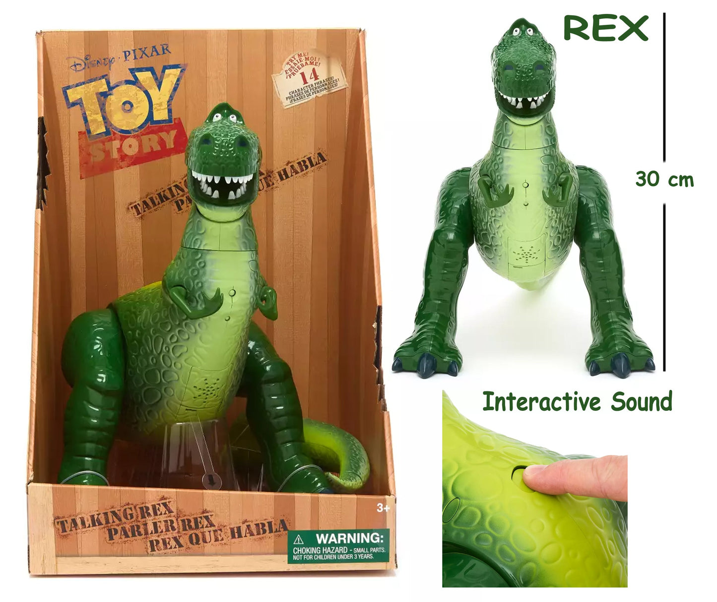 Disney Pixar Toy Story Talking Rex - Deluxe Edition Voice Action Figures Doll - itzy bitsy