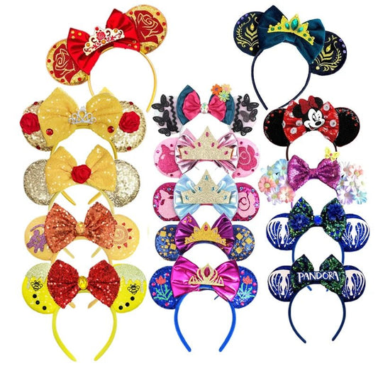 Disney Princesses Headband Bow Sequins Hair Accessories - itzy bitsy