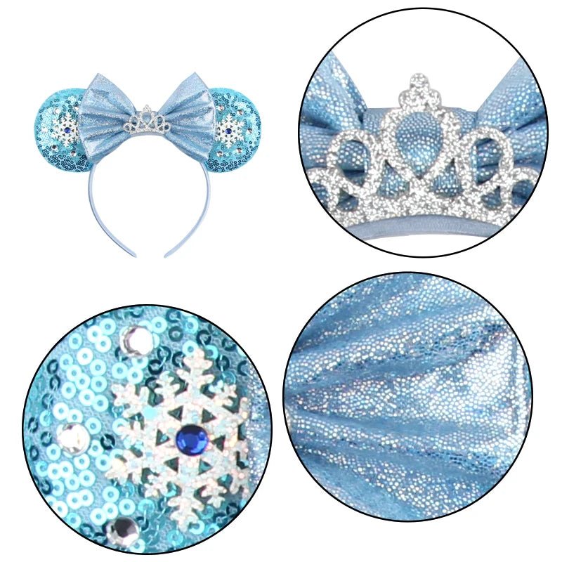 Disney Princesses Headband Bow Sequins Hair Accessories - itzy bitsy