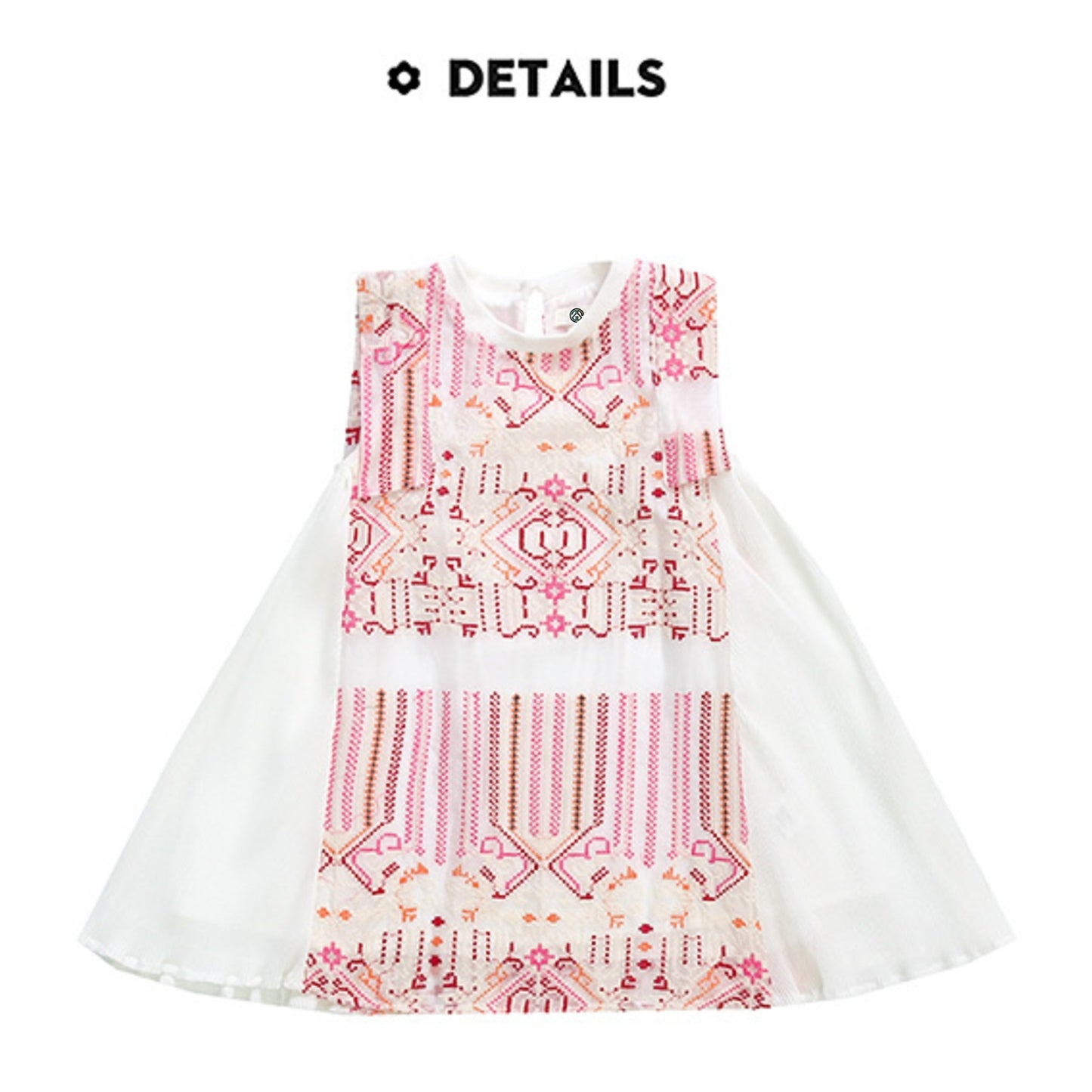 Zylus - Embroidered Little Girl Pleated Sundress