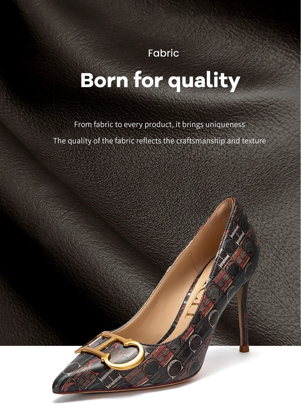 CH Letter Printed Slingback Pumps