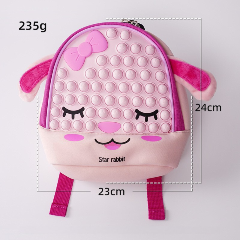 Cute Animal Pop It Fidget Silicone Kids Backpack