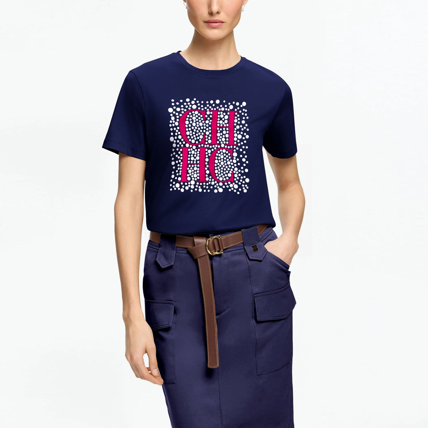 CHCH Trendy Unisex T-Shirt Printed Lettering Design Casual Short Sleeves