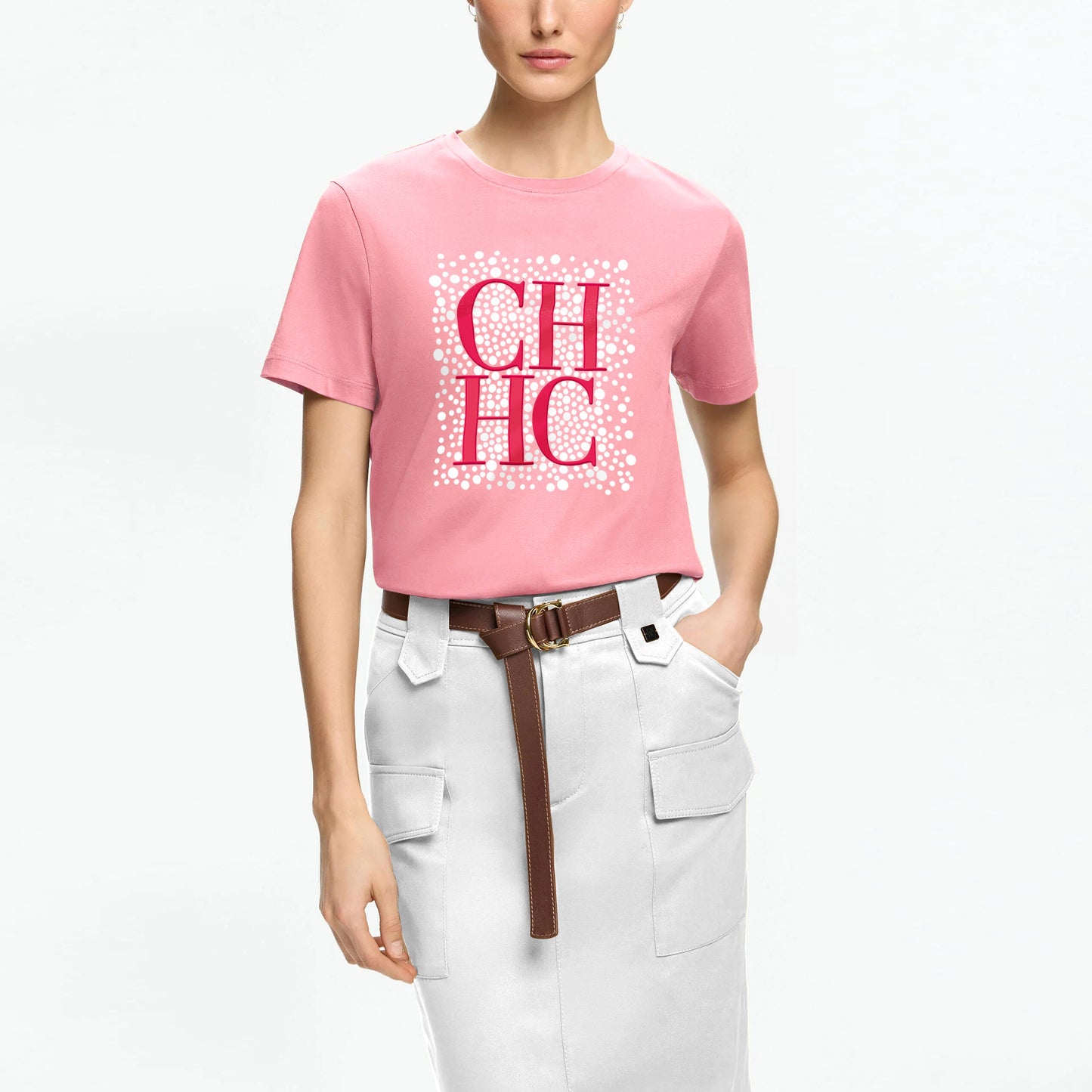 CHCH Trendy Unisex T-Shirt Printed Lettering Design Casual Short Sleeves