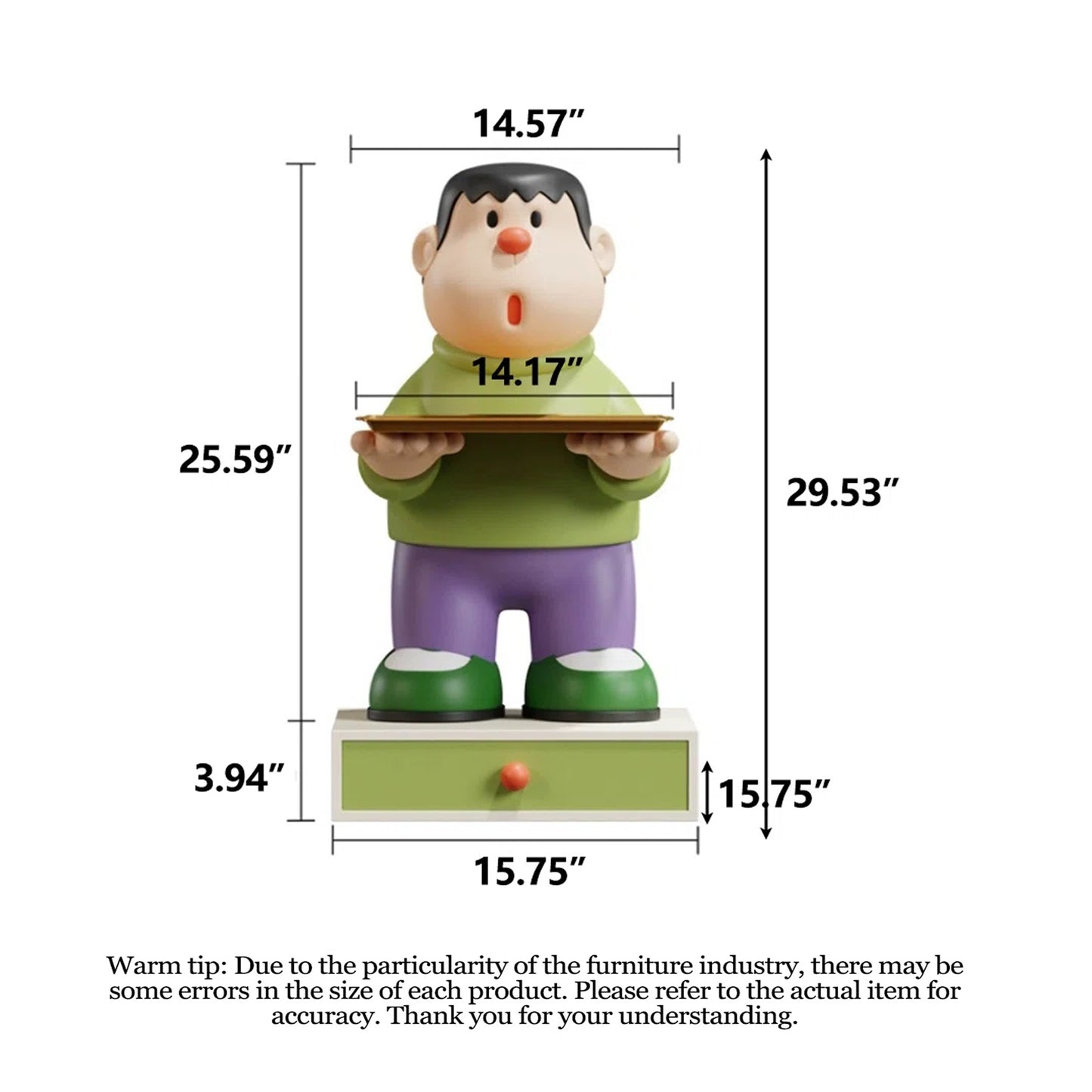 Decorative Takeshi Character Accent/Side Table