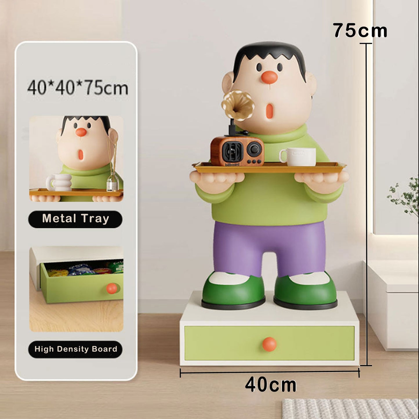 Decorative Takeshi Character Accent/Side Table