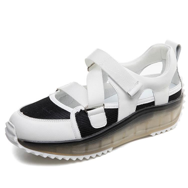 Gradient Thick Bottom Hollow Jelly Toe Comfort Shoes