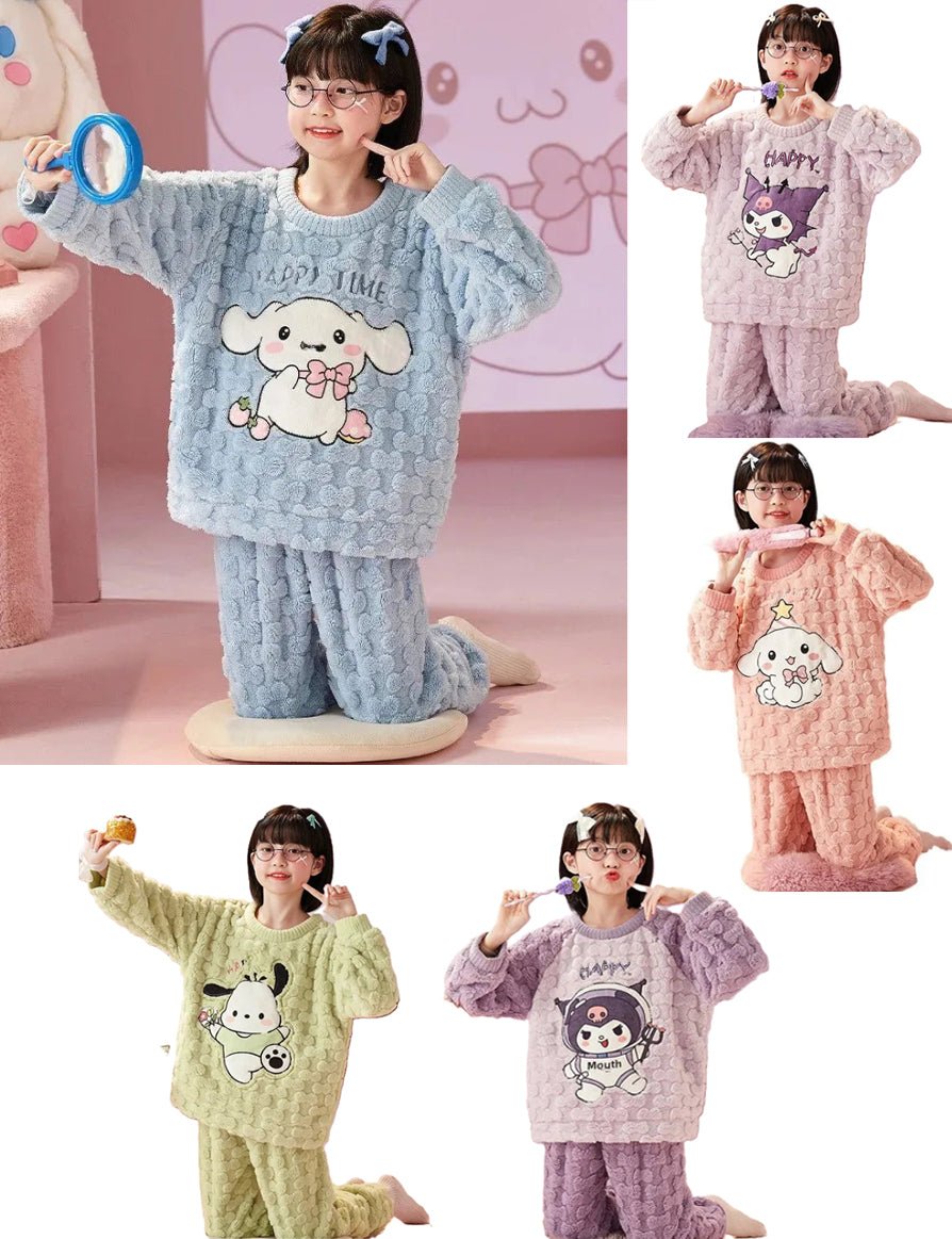 Flannel Coral Fleece Pajamas Set - itzy bitsy
