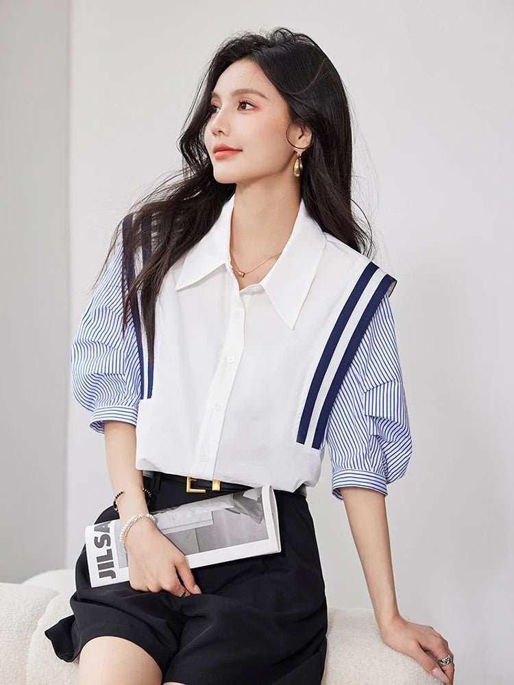 French Elegant Lady Temperament Slim Top Shirt - itzy bitsy