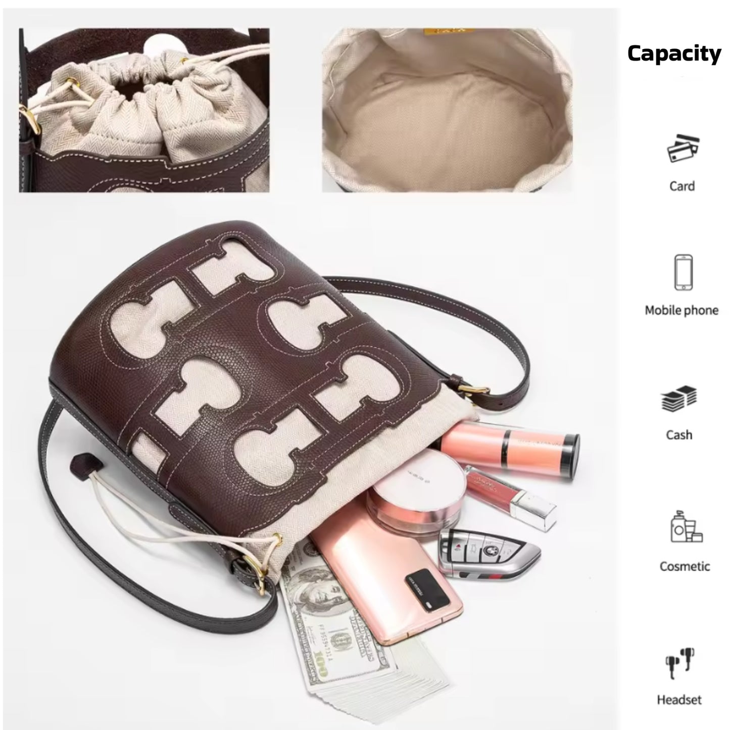 CHCH Doma Insignia Cut Out Bucket | Small Shoulder Bag