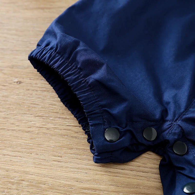 Gentleman Sailboat Print Bodysuit 2Piece Strap Pants + Polo Set - itzy bitsy