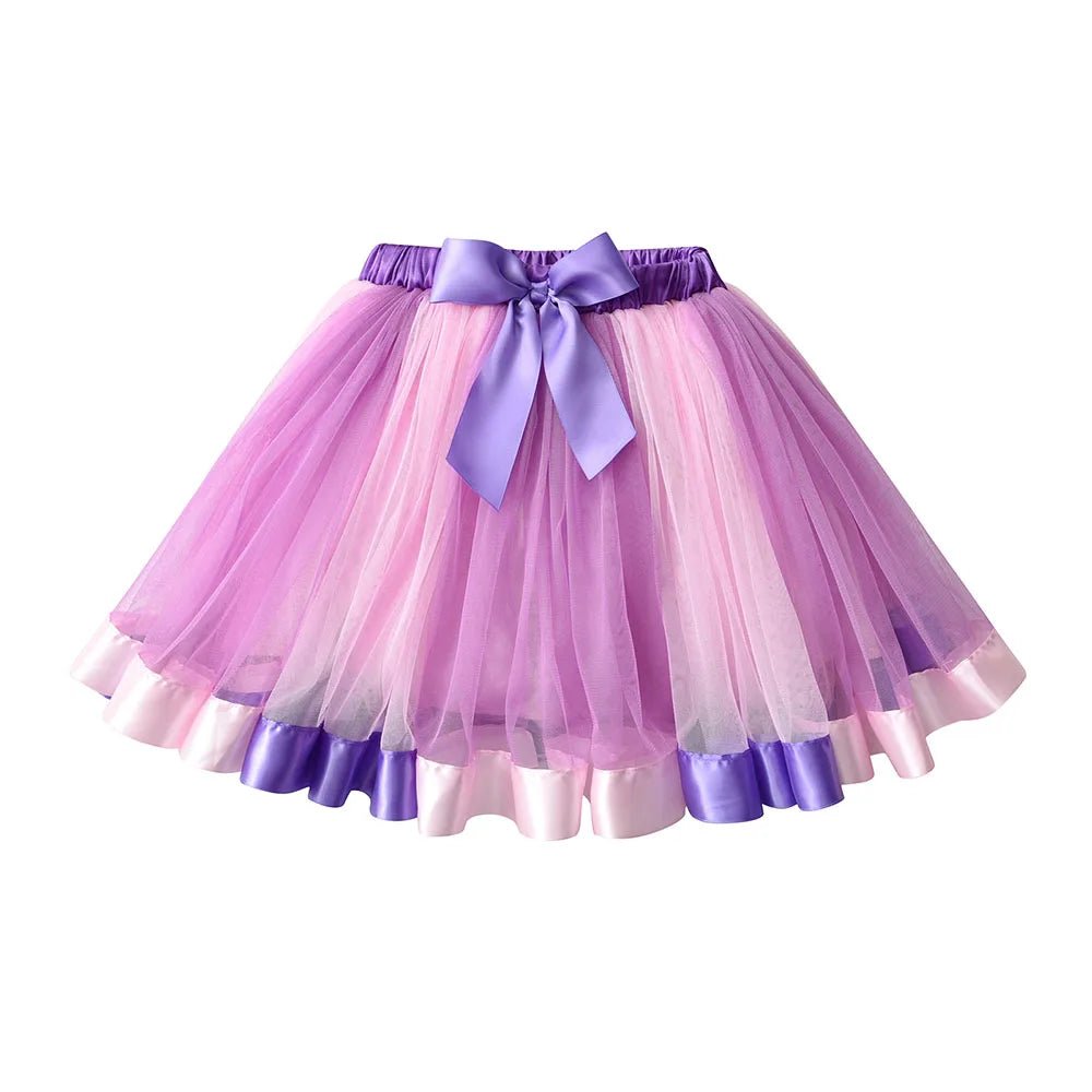 Girl Patchwork Mesh Mini Skirts - itzy bitsy