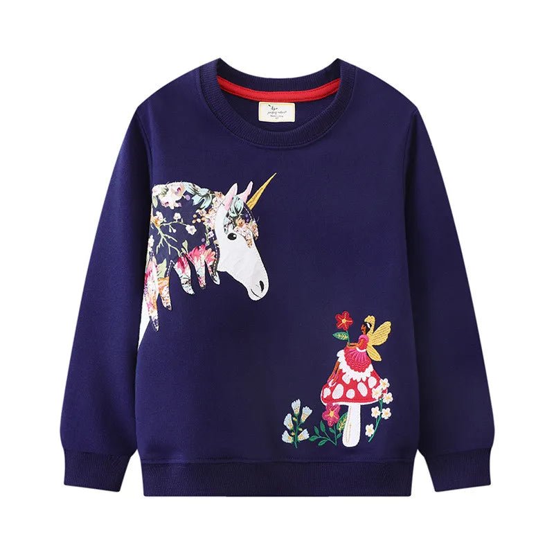 Girls Animal Embroidery Pullover - itzy bitsy